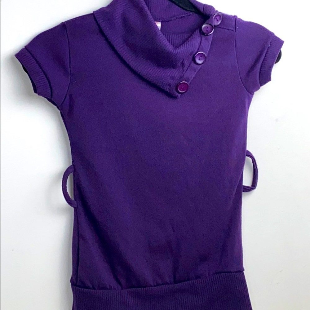 Chillipop girl purple cow neck sweater size 7/8